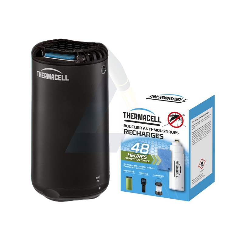 Diffuseur anti-moustiques Thermacell Patio Shield Noir + 4 Recharges complète 48H
