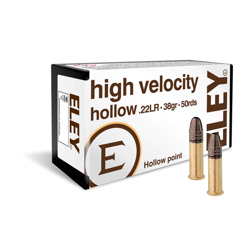 50 Cartouches Eley High Velocity Hollow Point - calibre 22 LR