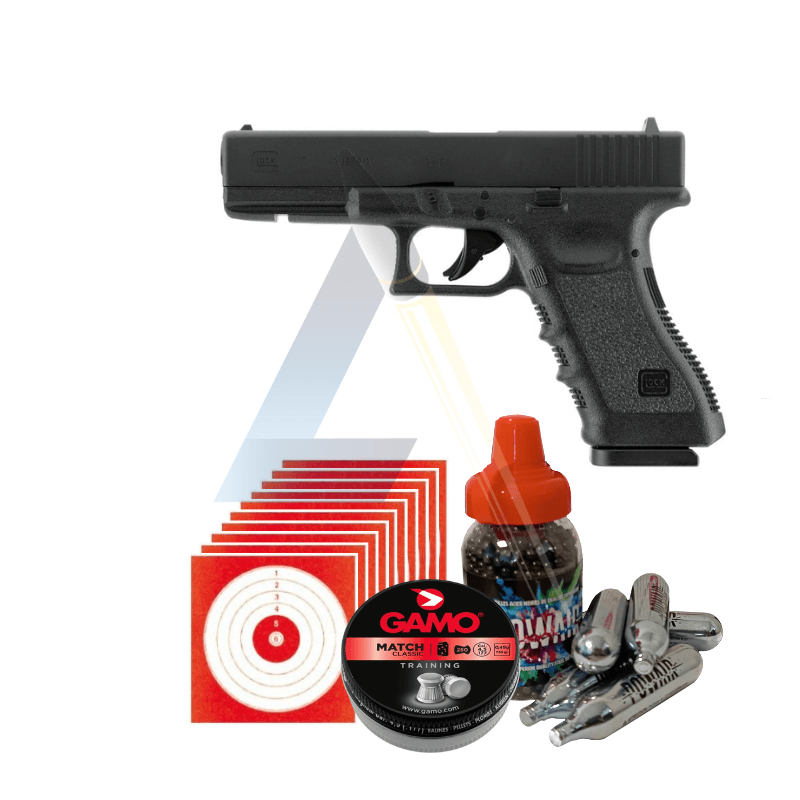 Pack Pistolet Glock 17 Gen3 - calibre 4.5mm plomb et BBs