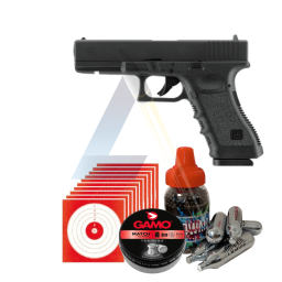 Pack Pistolet Glock 17 Gen3 - calibre 4.5mm plomb et BBs