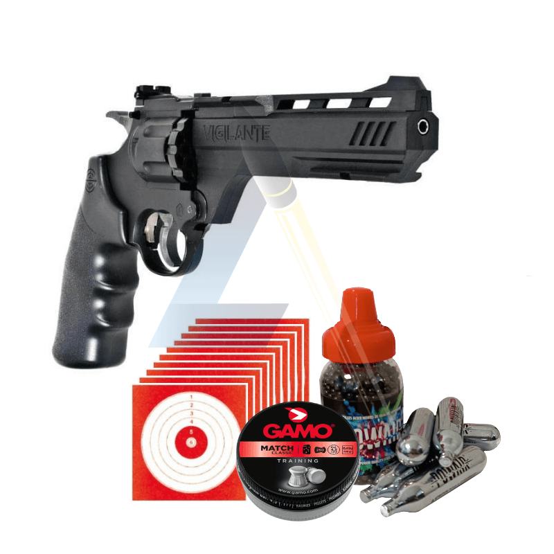 Pack Revolver Crosman Vigilante CO2 CAL  4.5 BB's et plombs