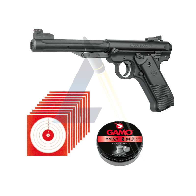 Pack Pistolet Ruger Mark IV Noir - calibre 4.5mm
