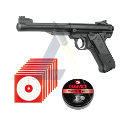 Pack Pistolet Ruger Mark IV Noir - calibre 4.5mm