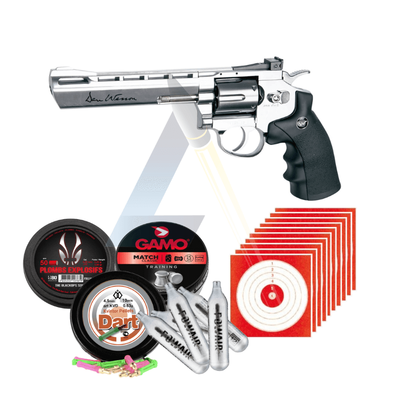 Pack FUN Revolver ASG Dan Wesson 6" - calibre 4.5
