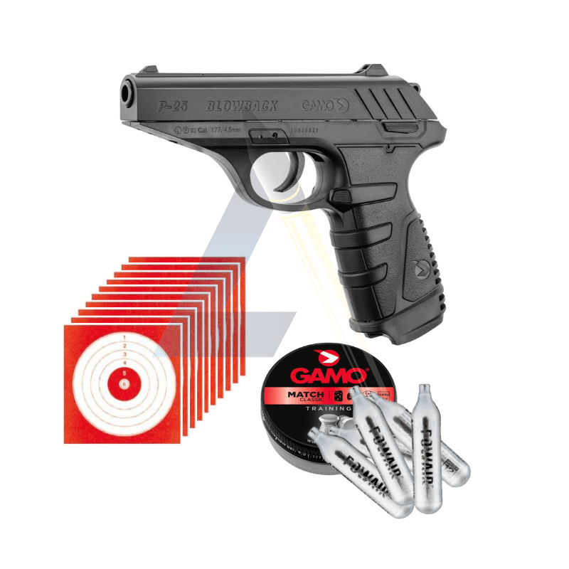 Pack Pistolet Gamo P25 4J - calibre 4,5mm