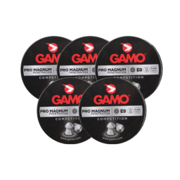 Lot de 5 boîtes de 500 Plombs Pro Magnum tête pointue CAL 4.5 mm