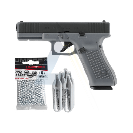 Pack Pistolet Glock 17 Gen5 Tungstene Grey 3J - calibre...