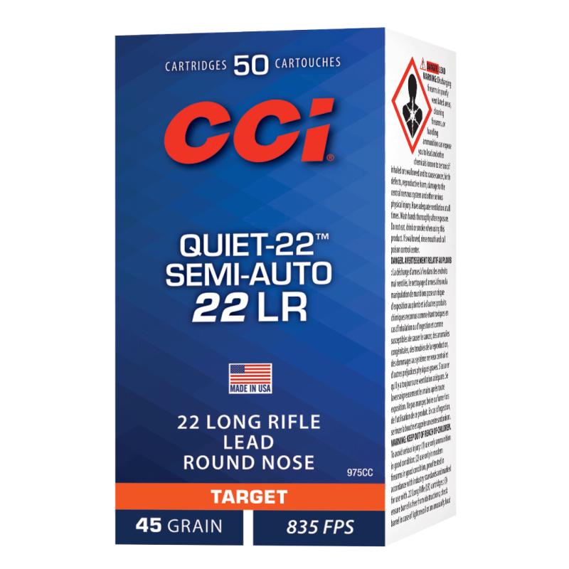 50 Cartouches CCI Quiet-22 Semi-auto - calibre 22LR