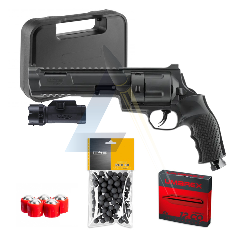 Pack Lampe Revolver Umarex T4E TR68 Gen2 16 joules - calibre 68