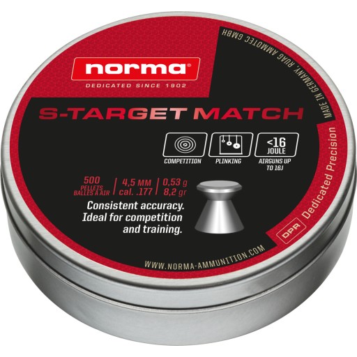 Boîte de 250 plombs Norma S-Target Match - calibre 4,5mm