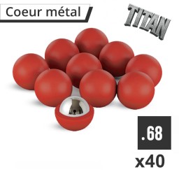 40 billes de defense Titan cal.68 bille coeur acier pour T4E