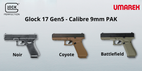 Le Glock 17 Gen5 en calibre 9mm PAK